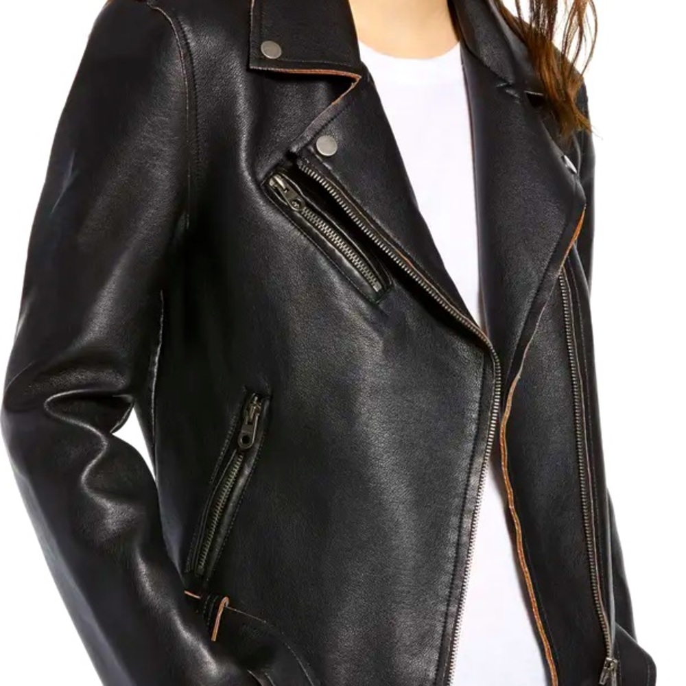 Vigoss Faux Leather Vintage Moto Jacket